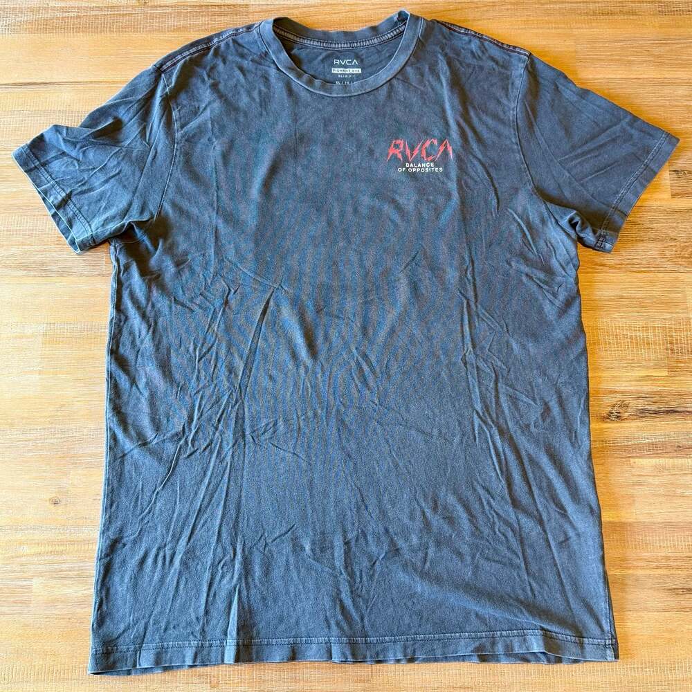 RVCA Pigment Dye Slim Fit Balance Of Opposites Eagle Graphic T-Shirt XL
